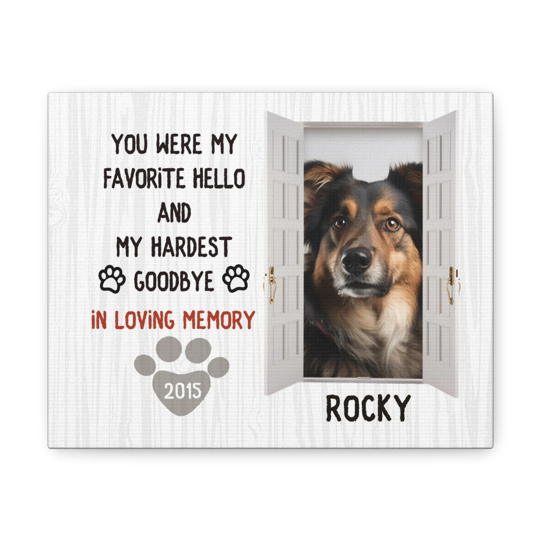 My Hardest Goodbye - Personalized Canvas Print Pet Memorial